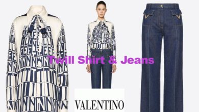 Tower twill shirt and jeans from Valentino
