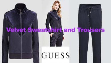 Velvet sweatshirt and trousers from Guess