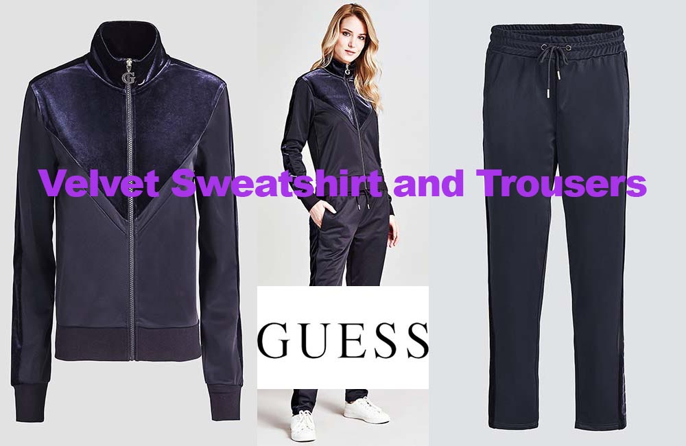Velvet sweatshirt and trousers from Guess