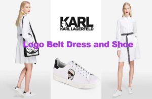 White logo belt dress and shoe from Karl Lagerfeld review