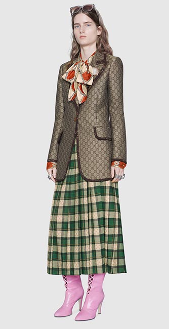 Woollen Canvas Jacket And Skirt From Gucci