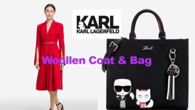 Woollen coat and bag from Karl Lagerfeld