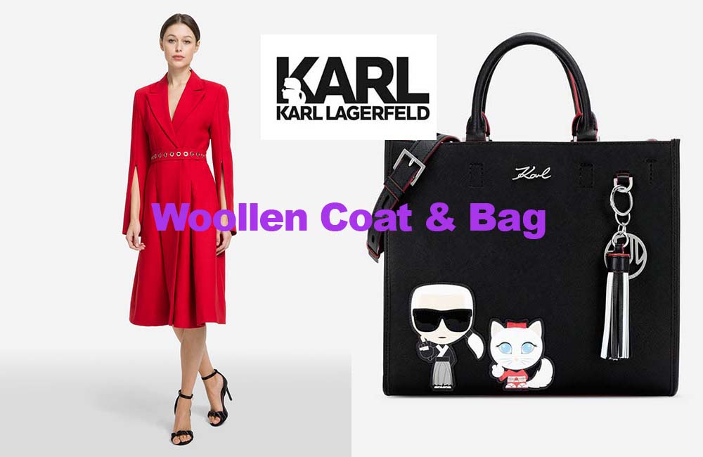 Woollen coat and bag from Karl Lagerfeld