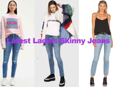 Fashion review latest ladies blue skinny jeans