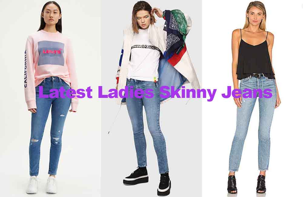 Fashion review latest ladies blue skinny jeans