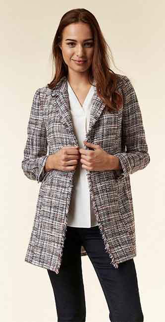 Ladies Red Checked Fitted Blazer From Wallis