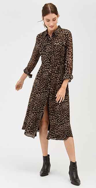 Leopard Print Midi Dress From Warehouse